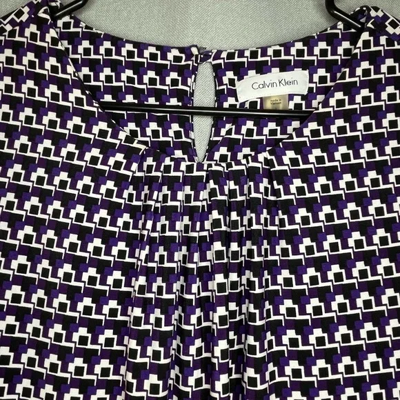 Calvin Klein purple stretch sleeveless tank-top blouse - Picture 4 of 6